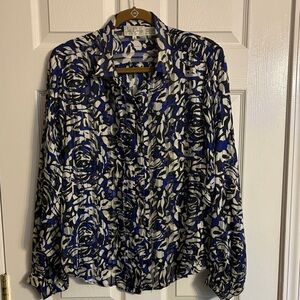 Stylish Blue and White Button Down Shirt